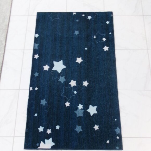 Ruggable Dark Blue Star Print Throw Rug  4x6 Celestial - Picture 1 of 12